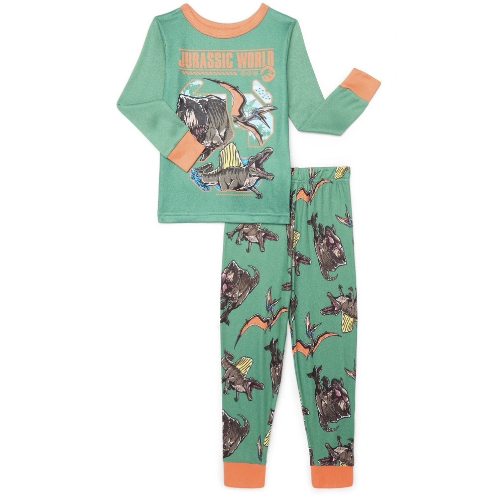 Jurassic World-Boys-Size 4-Dinosaur-PJ-Pajama Set 2-Piece-Long Sleeve-Pants-NWT